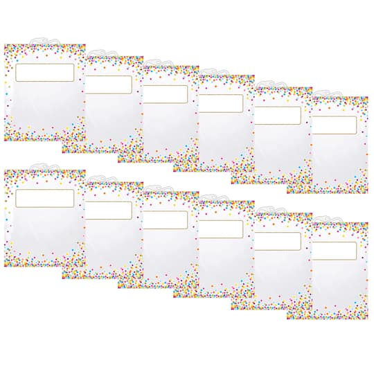Ashley Production Hanging Confetti Pattern Storage/Book Bag, 2 Packs of 6